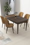 Hanah Home Juego de mesa y sillas de comedor de 5 piezas Barroco y Capuchino